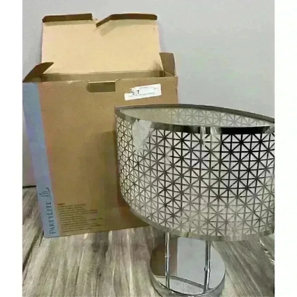 PartyLite Enchanted Metal Silver Votive Lamp Style Candle Holder